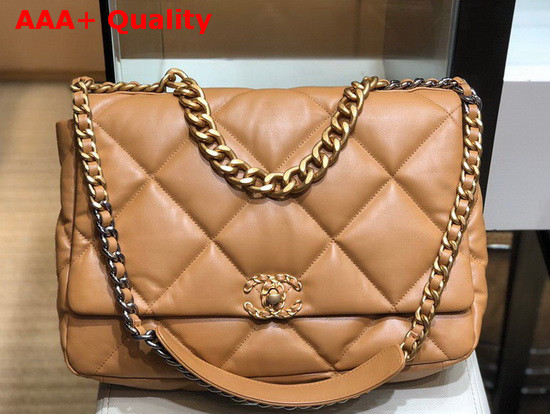 Chanel 19 Maxi Flap Bag in Brown Lambskin AS1162 Replica