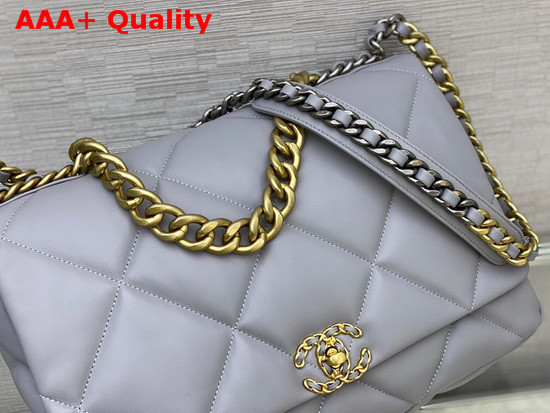 Chanel 19 Maxi Flap Bag in Grey Lambskin AS1162 Replica