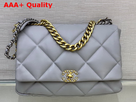 Chanel 19 Maxi Flap Bag in Grey Lambskin AS1162 Replica