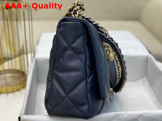 Chanel 19 Maxi Handbag in Navy Blue Lambskin AS1162 Replica