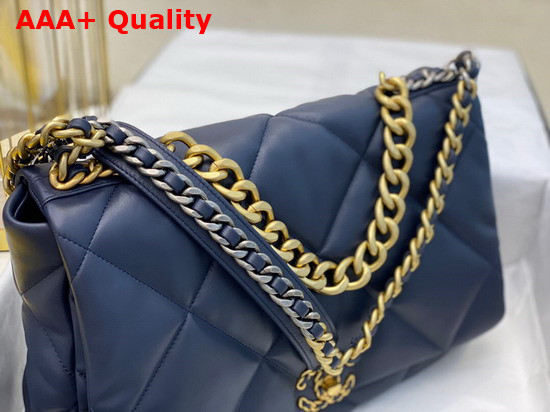 Chanel 19 Maxi Handbag in Navy Blue Lambskin AS1162 Replica