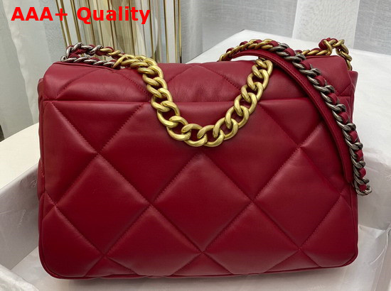 Chanel 19 Maxi Handbag in Red Lambskin AS1162 Replica