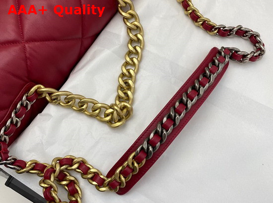 Chanel 19 Maxi Handbag in Red Lambskin AS1162 Replica