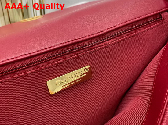 Chanel 19 Maxi Handbag in Red Lambskin AS1162 Replica