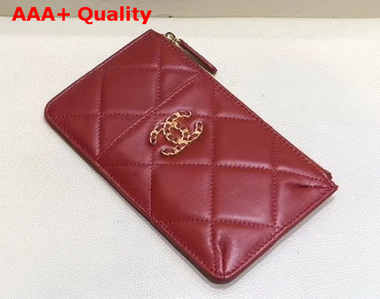 Chanel 19 Phone and Card Holder Red Lambskin AP1182 Replica