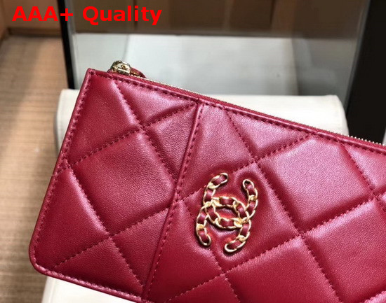 Chanel 19 Phone and Card Holder Red Lambskin AP1182 Replica