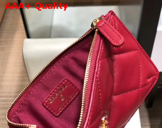 Chanel 19 Phone and Card Holder Red Lambskin AP1182 Replica