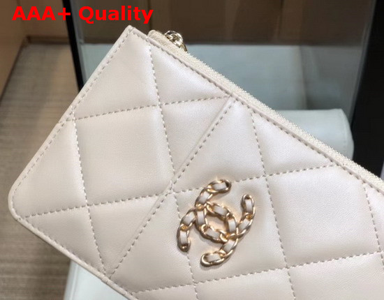 Chanel 19 Phone and Card Holder in Beige Lambskin AP1182 Replica