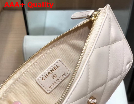 Chanel 19 Phone and Card Holder in Beige Lambskin AP1182 Replica