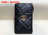 Chanel 19 Phone and Card Holder in Black Lambskin AP1182 Replica