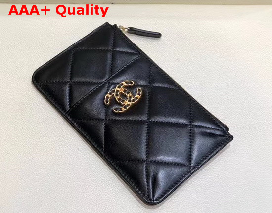 Chanel 19 Phone and Card Holder in Black Lambskin AP1182 Replica