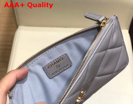 Chanel 19 Phone and Card Holder in Grey Lambskin AP1182 Replica