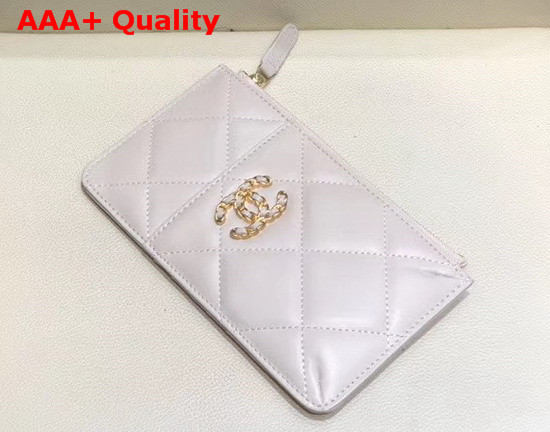 Chanel 19 Phone and Card Holder in Ivory Lambskin AP1182 Replica