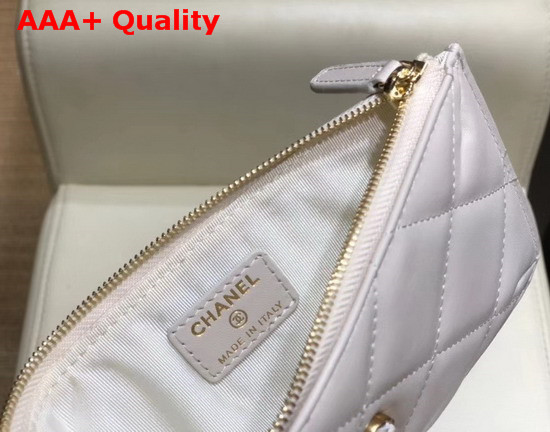 Chanel 19 Phone and Card Holder in Ivory Lambskin AP1182 Replica