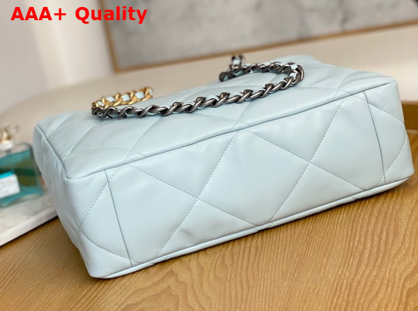 Chanel 19 Shopping Bag in Pale Blue Lambskin Gold Tone Silver Tone Ruthenium Finish Metal AS3660 Replica