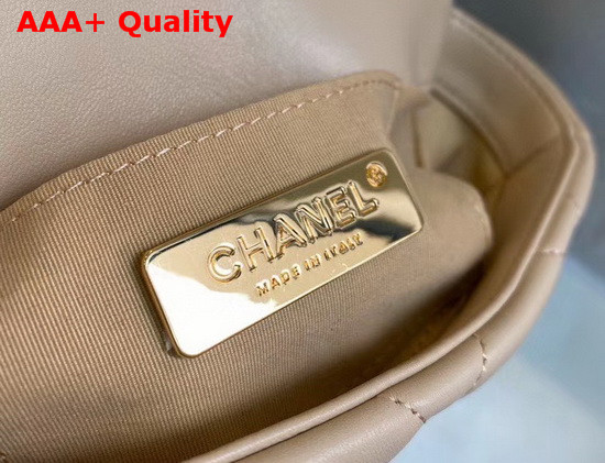 Chanel 19 Waist Bag Lambskin Gold Tone Silver Tone Ruthenium Finish Metal Beige AS1163 Replica