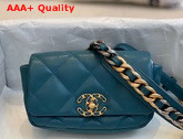 Chanel 19 Waist Bag Lambskin Gold Tone Silver Tone Ruthenium Finish Metal Blue AS1163 Replica