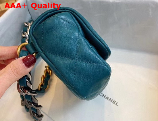 Chanel 19 Waist Bag Lambskin Gold Tone Silver Tone Ruthenium Finish Metal Blue AS1163 Replica