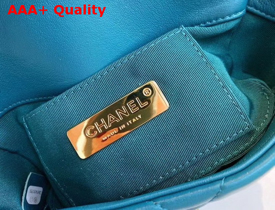 Chanel 19 Waist Bag Lambskin Gold Tone Silver Tone Ruthenium Finish Metal Blue AS1163 Replica