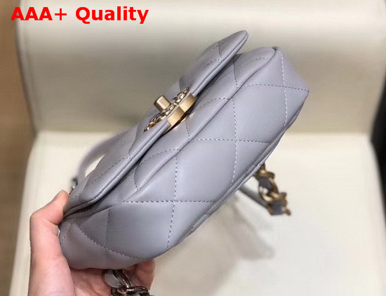 Chanel 19 Waist Bag Lambskin Gold Tone Silver Tone Ruthenium Finish Metal Light Grey AS1163 Replica