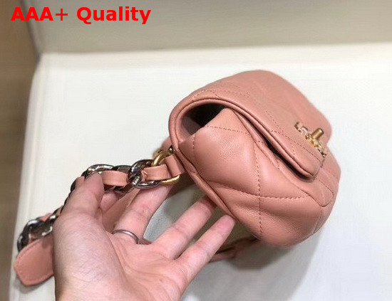 Chanel 19 Waist Bag Lambskin Gold Tone Silver Tone Ruthenium Finish Metal Light Pink AS1163 Replica