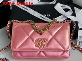 Chanel 19 Wallet On Chain Pearl Pink Replica