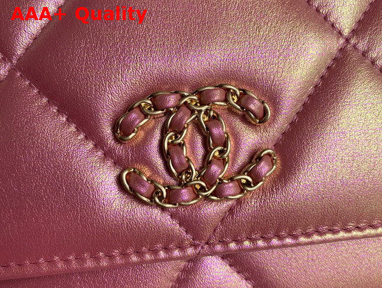 Chanel 19 Wallet On Chain Pearl Pink Replica