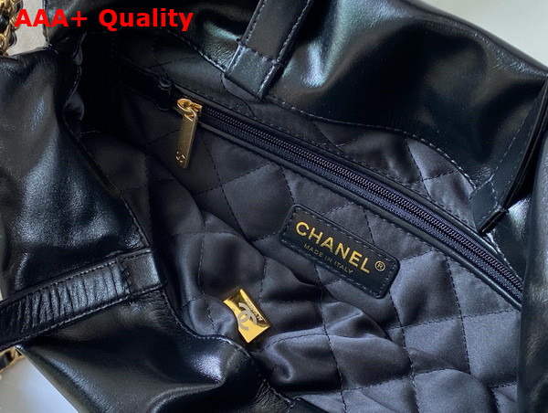 Chanel 22 Backpack Shiny Calfskin Calfskin Gold Tone Metal White and Black Ref AS3859 Replica