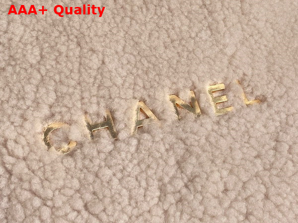 Chanel 22 Handbag in Ecru Shearling Lambskin Gold Tone Metal AS3261 Replica