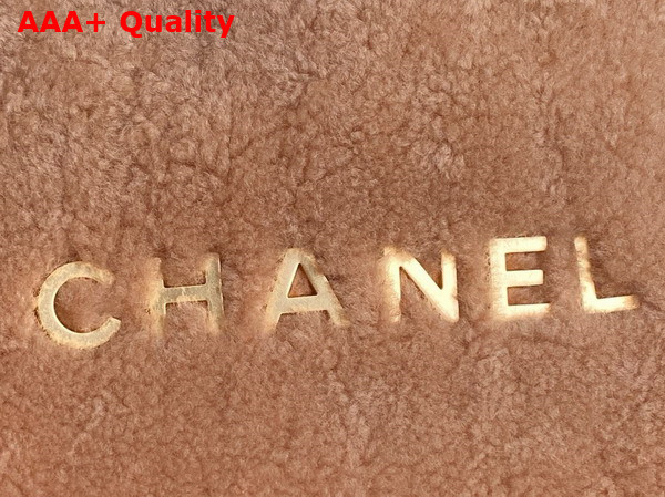 Chanel 22 Mini Handbag Shearling Lambskin Gold Tone Metal Light Pink AS3980 Replica