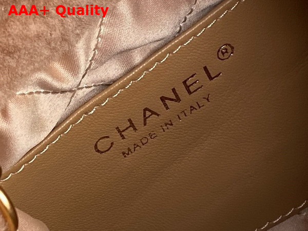 Chanel 22 Mini Handbag Shearling Lambskin Gold Tone Metal Light Pink AS3980 Replica