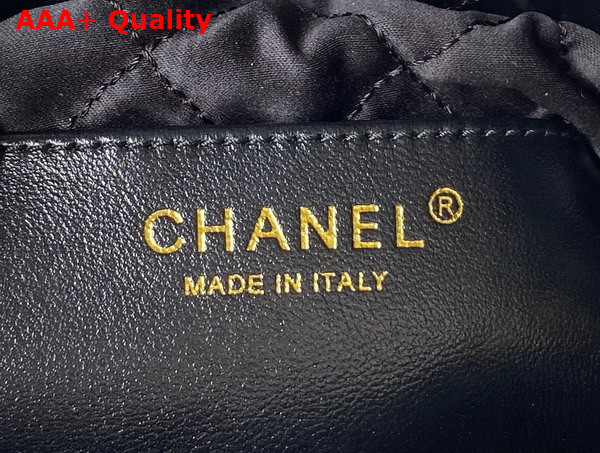 Chanel 22 Mini Handbag in Black Shiny Crumpled Calfskin Gold Tone Metal AS3980 Replica