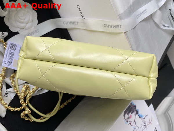 Chanel 22 Mini Handbag in Light Yellow Shiny Crumpled Calfskin Gold Tone Metal AS3980 Replica