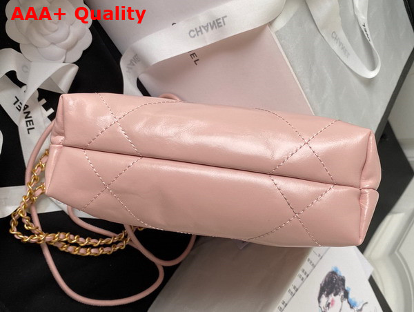 Chanel 22 Mini Handbag in Pink Shiny Crumpled Calfskin Gold Tone Metal AS3980 Replica