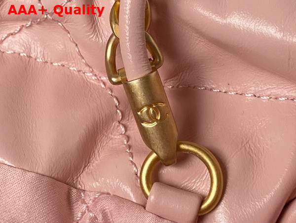 Chanel 22 Mini Handbag in Pink Shiny Crumpled Calfskin Gold Tone Metal AS3980 Replica