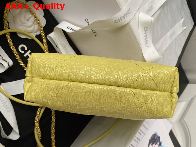 Chanel 22 Mini Handbag in Yellow Shiny Grained Calfskin Gold Tone Metal and Lacquered Metal AS3980 Replica