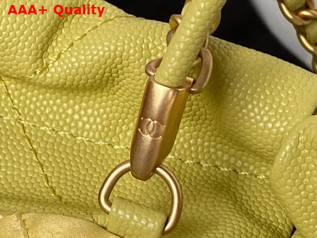 Chanel 22 Mini Handbag in Yellow Shiny Grained Calfskin Gold Tone Metal and Lacquered Metal AS3980 Replica