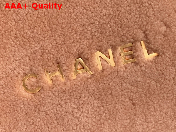 Chanel 22 Small Handbag Light Pink Shearling Lambskin Gold Tone Metal AS3260 Replica