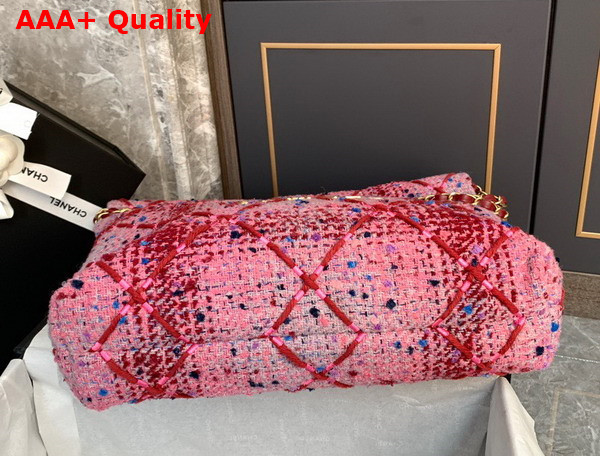 Chanel 22 Small Handbag Tweed and Gold Metal Pink Burgundy Multicolor Ref AS3260 Replica