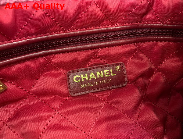 Chanel 22 Small Handbag Tweed and Gold Metal Pink Burgundy Multicolor Ref AS3260 Replica