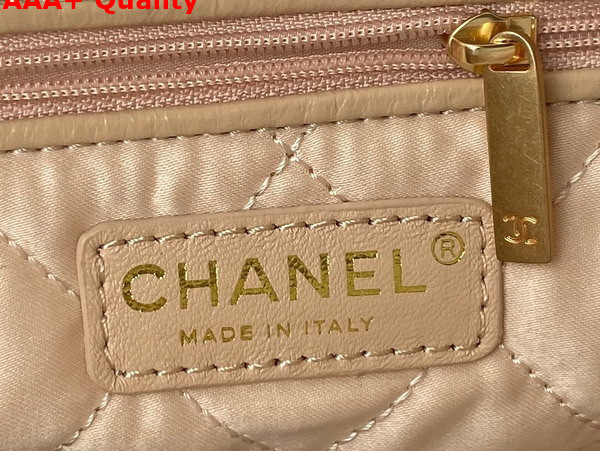 Chanel 22 Small Handbag in White Shiny Calfskin Gold Tone Metal AS3260 Replica