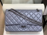 Chanel 255 Handbag in Light Blue with Rectangular Lock