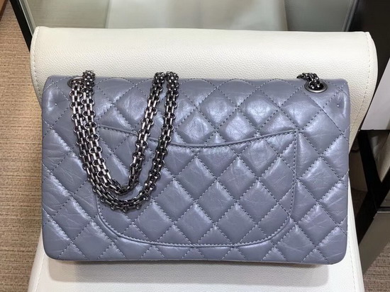 Chanel 255 Handbag in Light Blue with Rectangular Lock