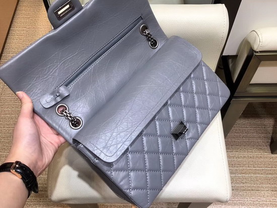 Chanel 255 Handbag in Light Blue with Rectangular Lock