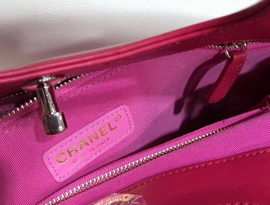 Chanel 31 Large Shopping Bag Lambskin Gold Tone Metal Red and Pink