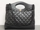 Chanel 31 Large Shopping Bag in Black Lambskin