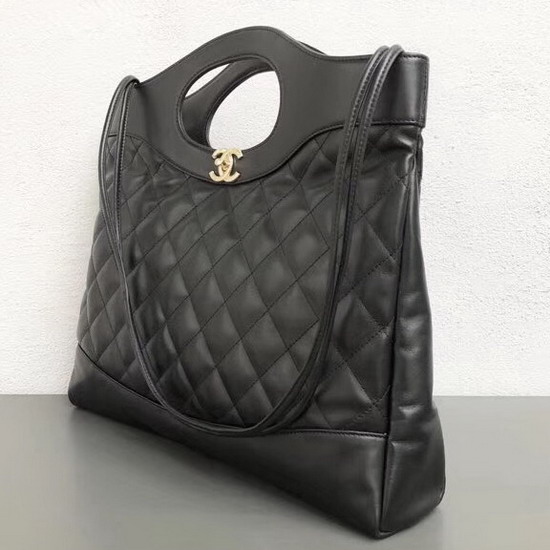 Chanel 31 Large Shopping Bag in Black Lambskin