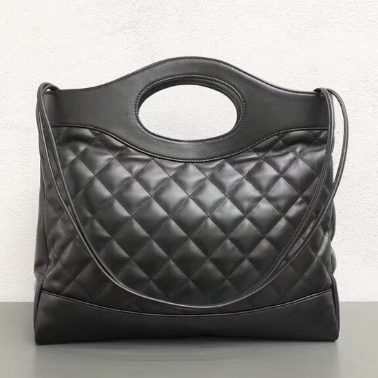 Chanel 31 Large Shopping Bag in Black Lambskin