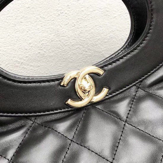 Chanel 31 Large Shopping Bag in Black Lambskin