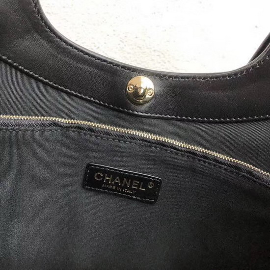 Chanel 31 Large Shopping Bag in Black Lambskin